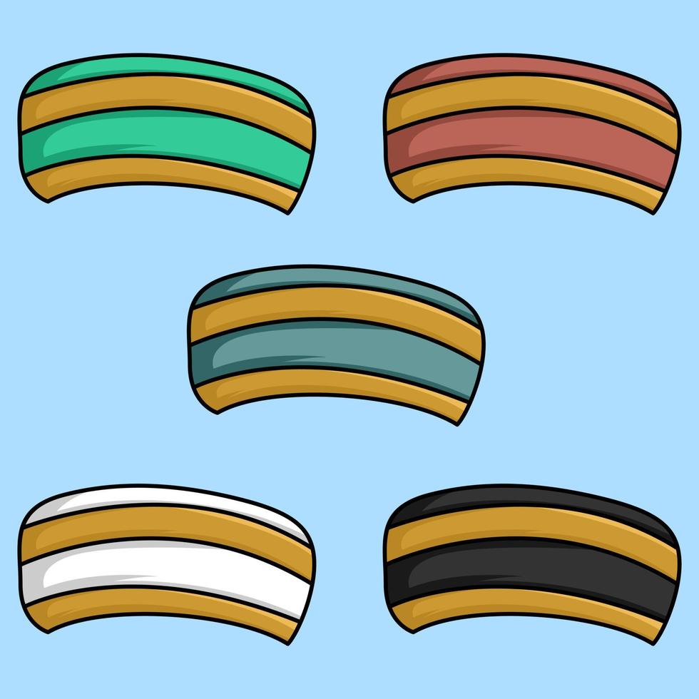 Illustration of an Arabic head cover or hat with a variety of beautiful color choices vector