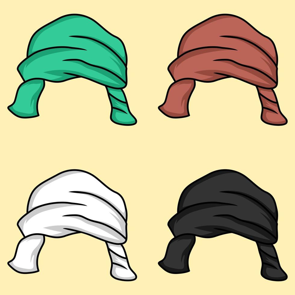 Illustration of an Arabic head cover or hat with a variety of beautiful color choices vector