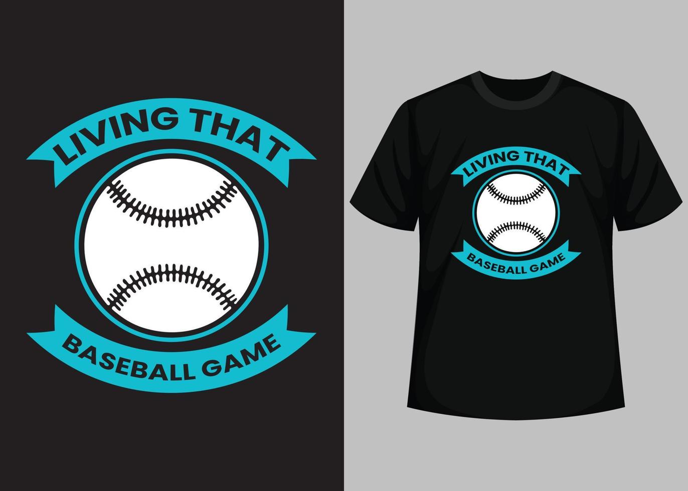Living that baseball game for baseball t-shirt design. Baseball t-shirt design printable vector template. Typography, vintage, retro baseball t-shirt design.
