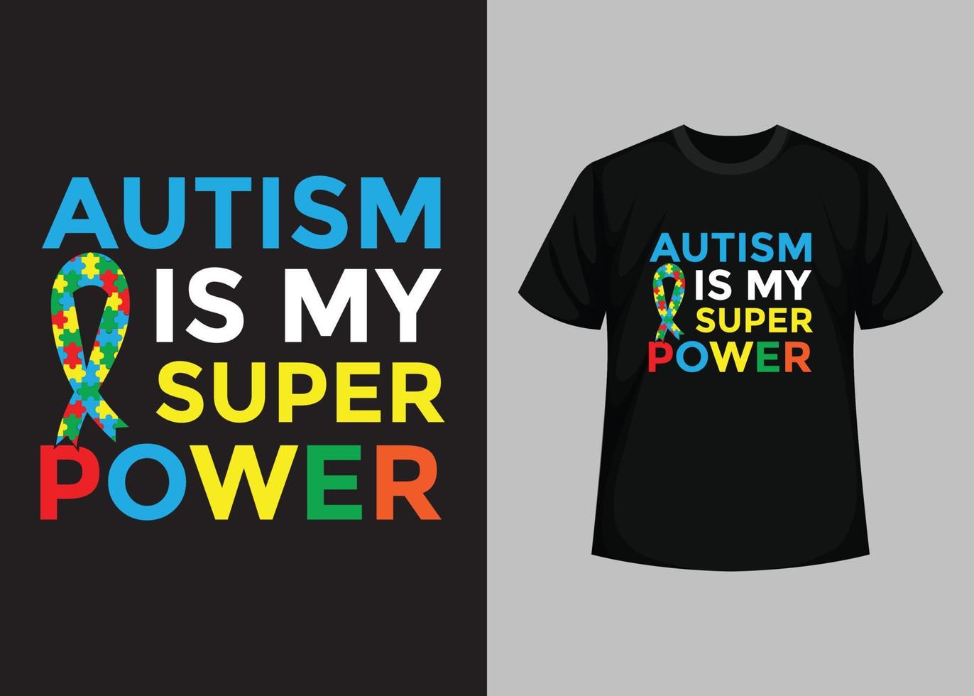 diseño de camisetas del día de la concienciación sobre el autismo, diseño de camisetas del día del autismo increíble, diseño de camisetas del día mundial de la concienciación sobre el autismo, camiseta tipográfica, elementos vectoriales e ilustrativos para productos imprimibles vector