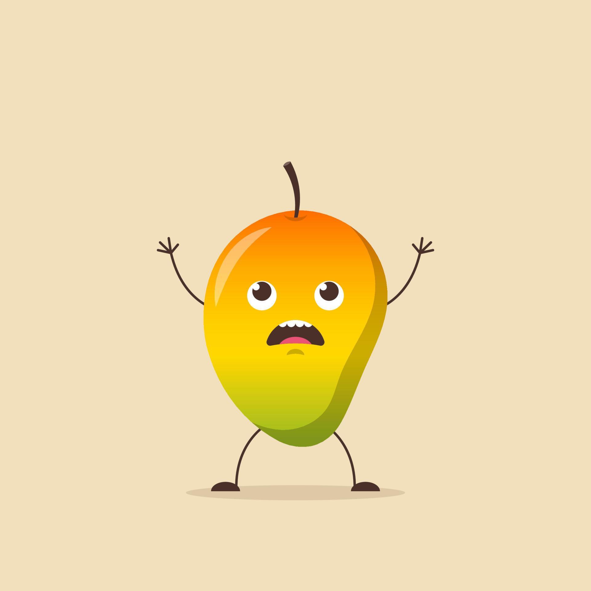 Vector illustration of fruit cartoon concept, funny mango character