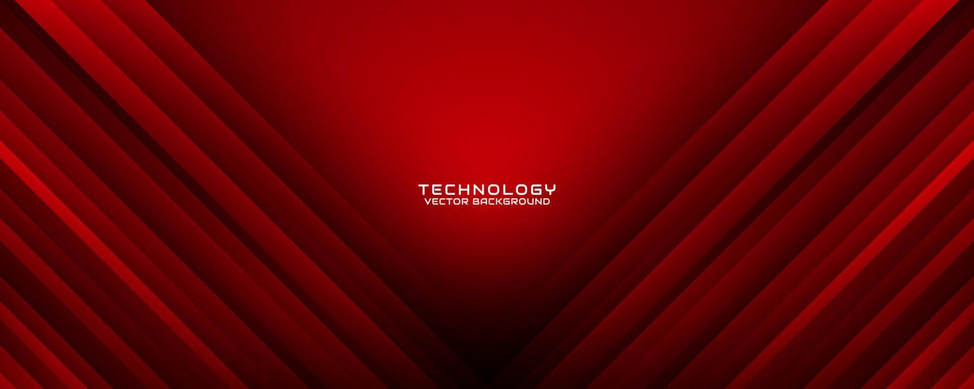 3D red technology abstract background overlap layer on dark space with cutout effect decoration. Graphic design element slash style concept for banner, flyer, card, brochure cover, or landing page vector