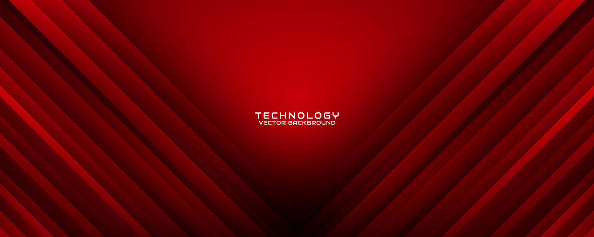 3D red technology abstract background overlap layer on dark space with cutout effect decoration. Graphic design element slash style concept for banner, flyer, card, brochure cover, or landing page vector