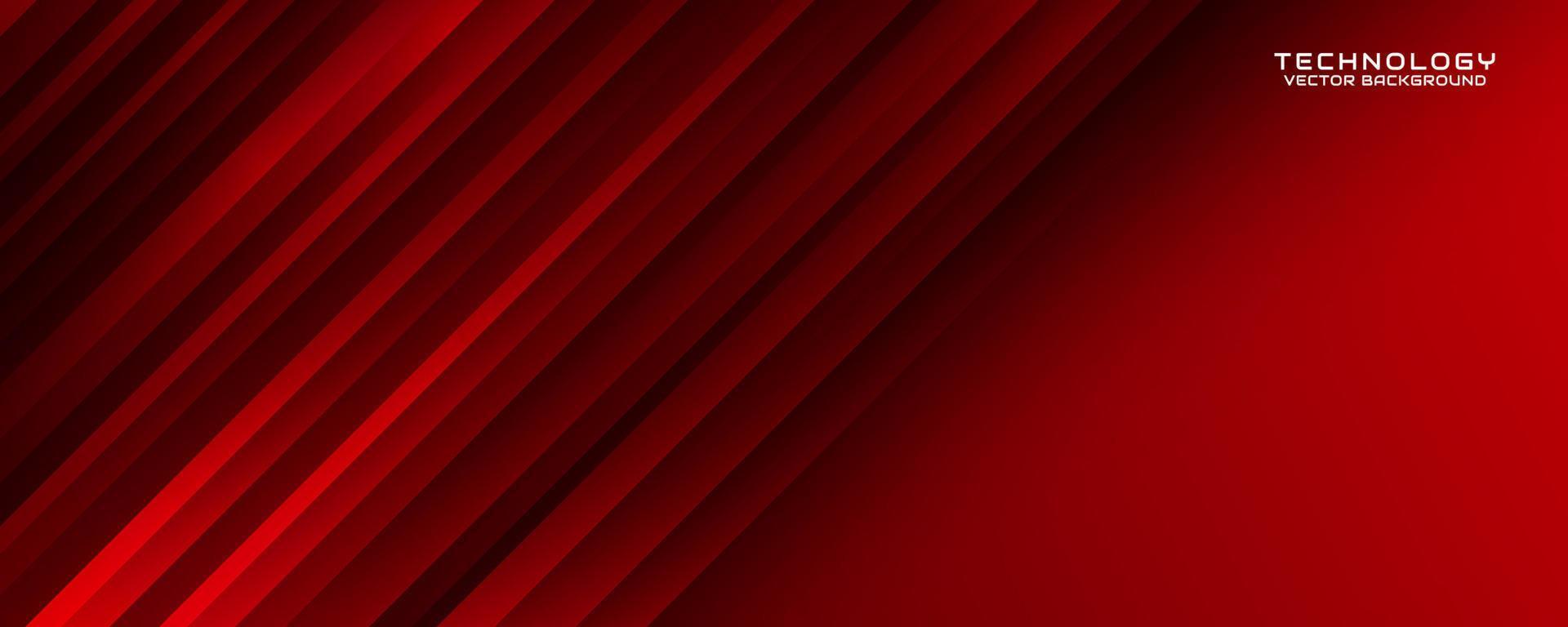 3D red technology abstract background overlap layer on dark space with cutout effect decoration. Graphic design element slash style concept for banner, flyer, card, brochure cover, or landing page vector