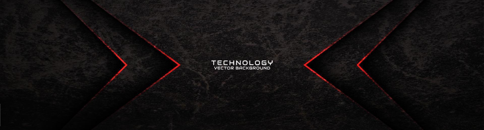 3D black rough grunge techno abstract background overlap layer on dark space with red arrow decoration. Modern graphic design element cutout style concept for banner, flyer, card, or brochure cover vector