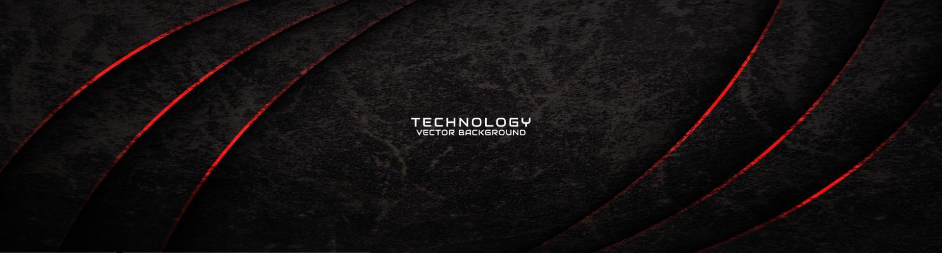 3D black rough grunge techno abstract background overlap layer on dark space with red waves decoration. Modern graphic design element cutout style concept for banner, flyer, card, or brochure cover vector