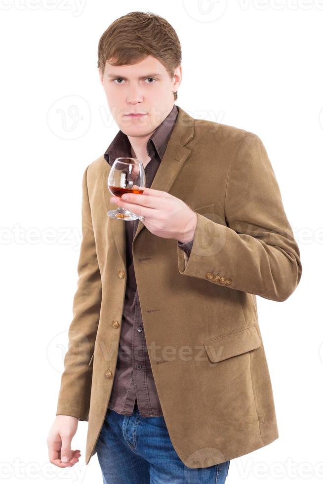 Handsome man wearing terracotta jacket photo