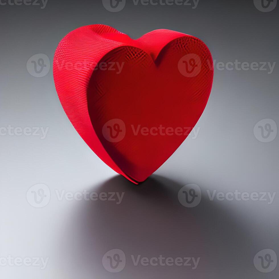 Red love shape valentine days. Happy valentine days. Design material mockup. Express love. Love flower decoration. Fire hearth. Paper hearth. 3D render love hearth. Love concept. photo