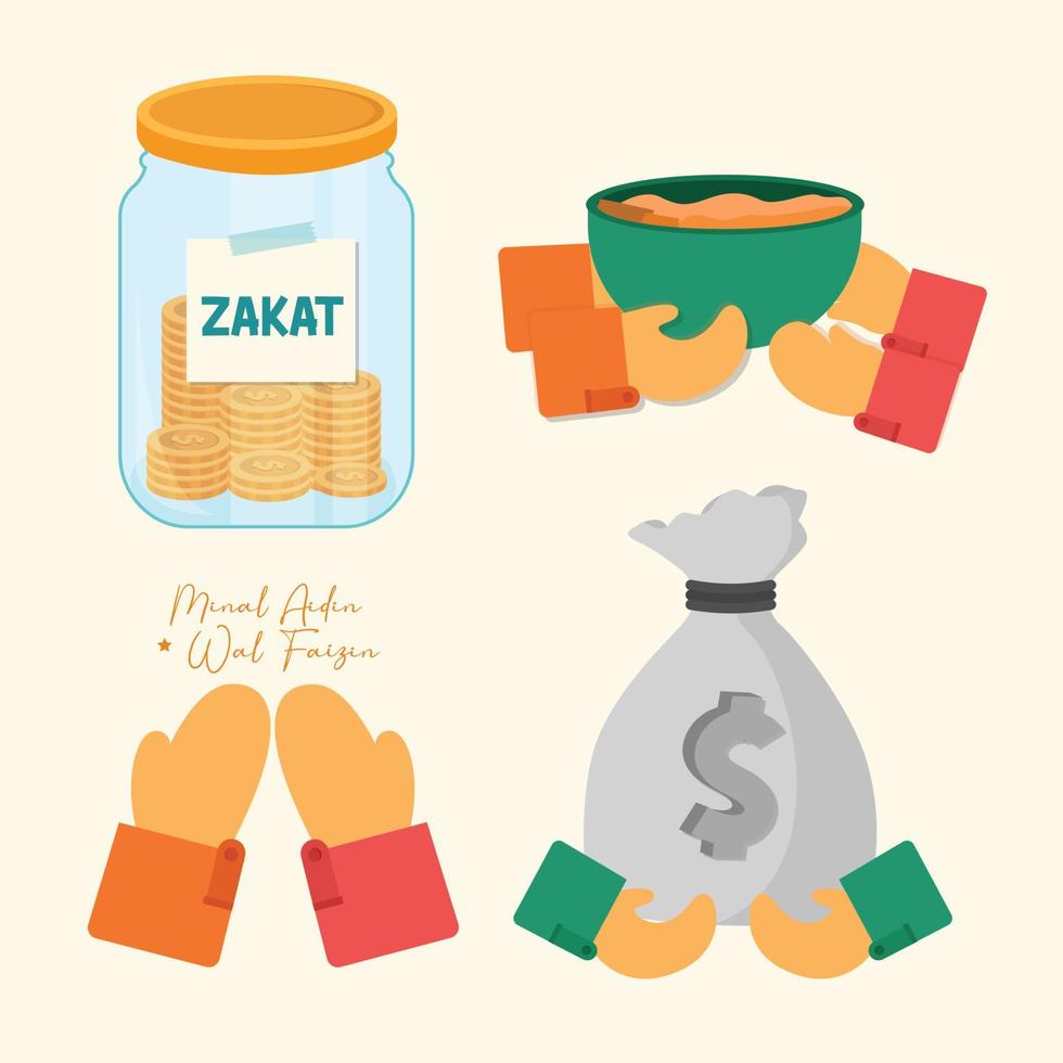 Islamic ramadan element collections in flat illustration vector