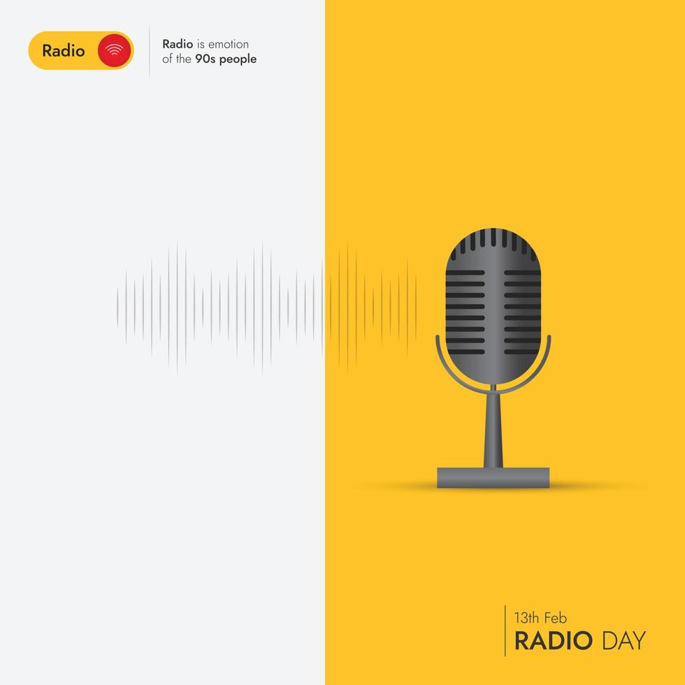 World Radio Day Social Media Post vector