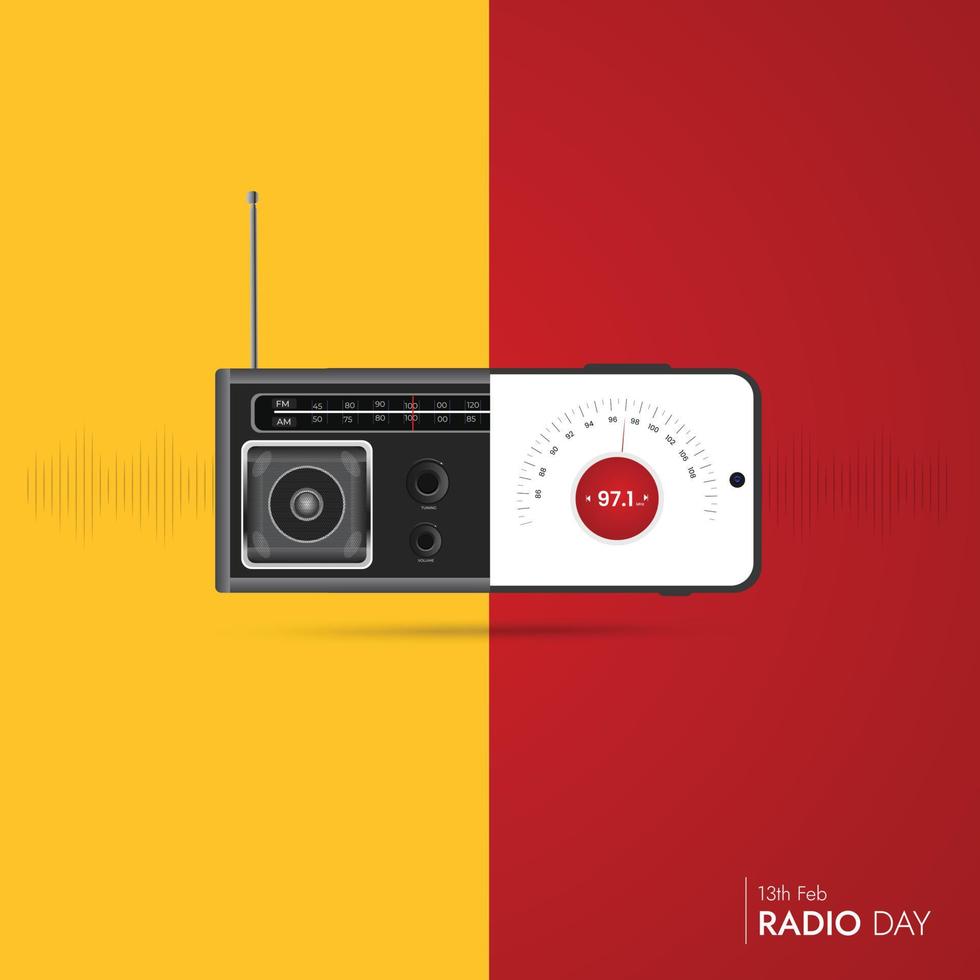 World Radio Day Social Media Post vector