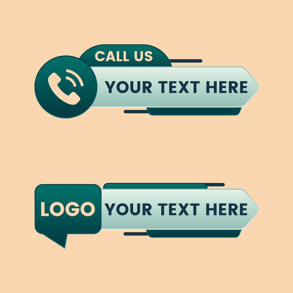 call us button vector with phone icon lower third