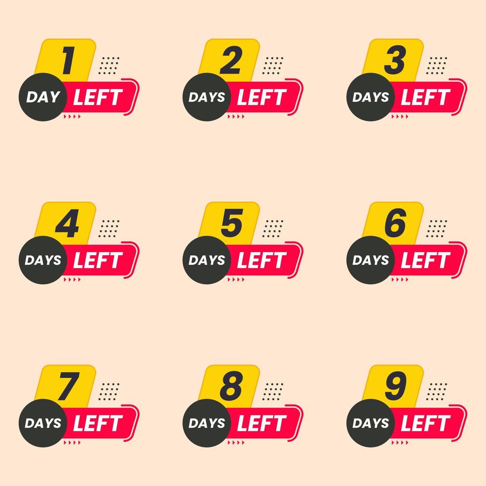 number of days left countdown banner vector