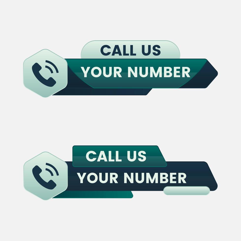 call us button lower third text box vector