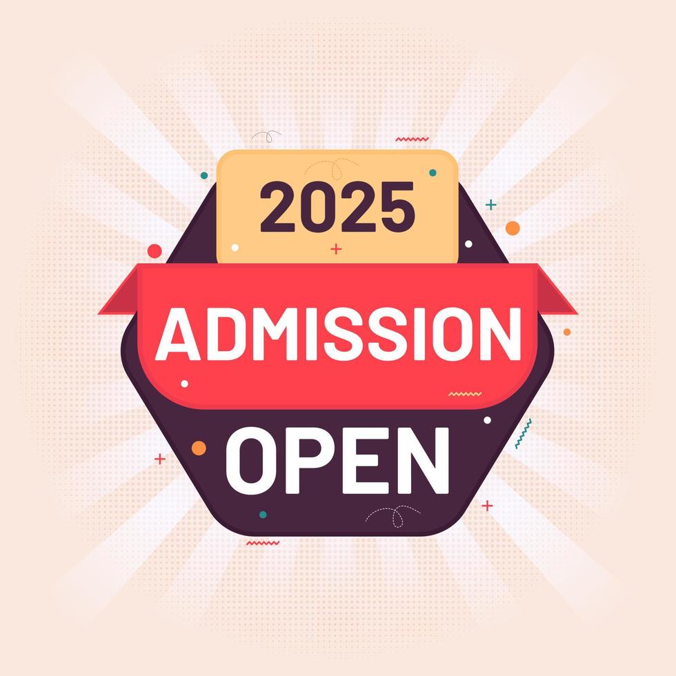 2025 admission open sticker label for social media post banner template 18991512 Vector Art at