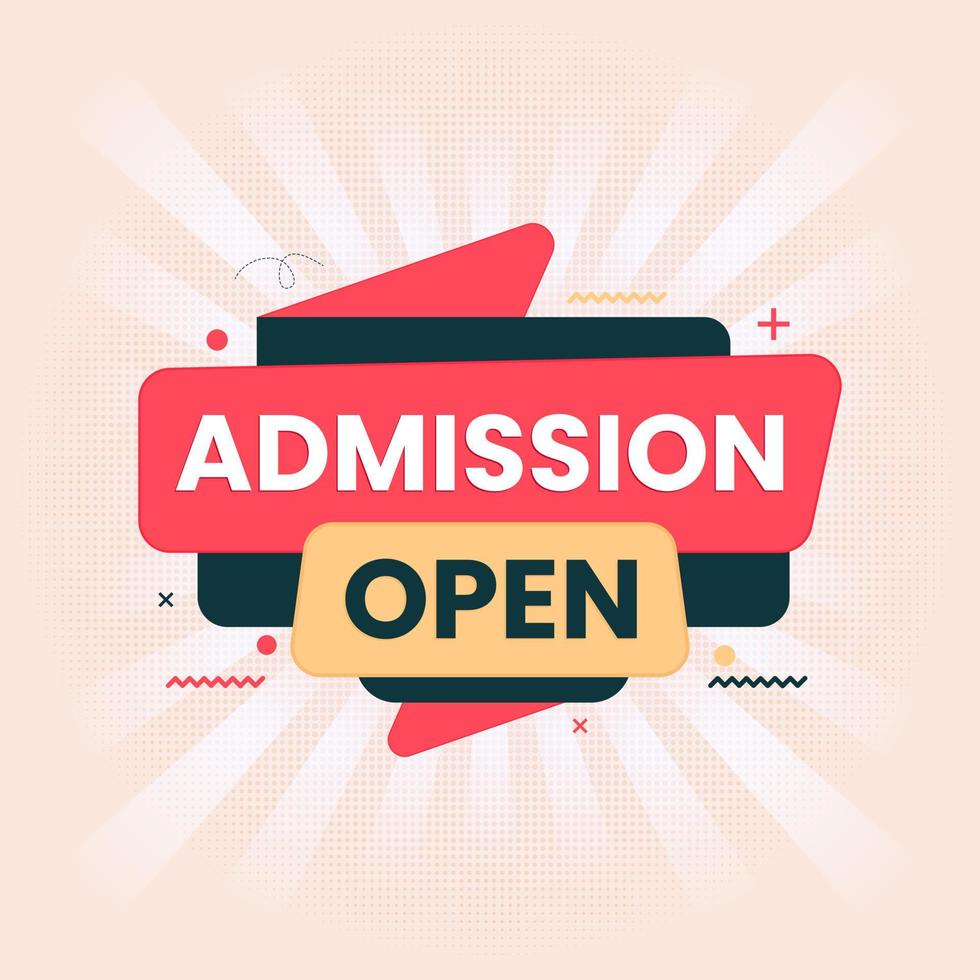 admission open sticker label for social media post banner template vector