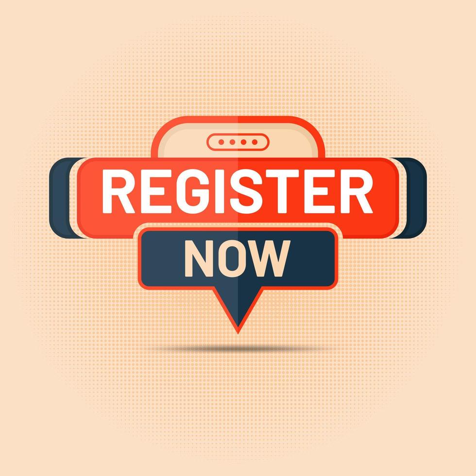 register now banner vector bubble Label