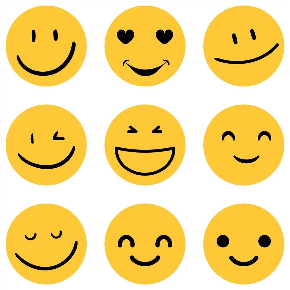 Happy face emoji vector