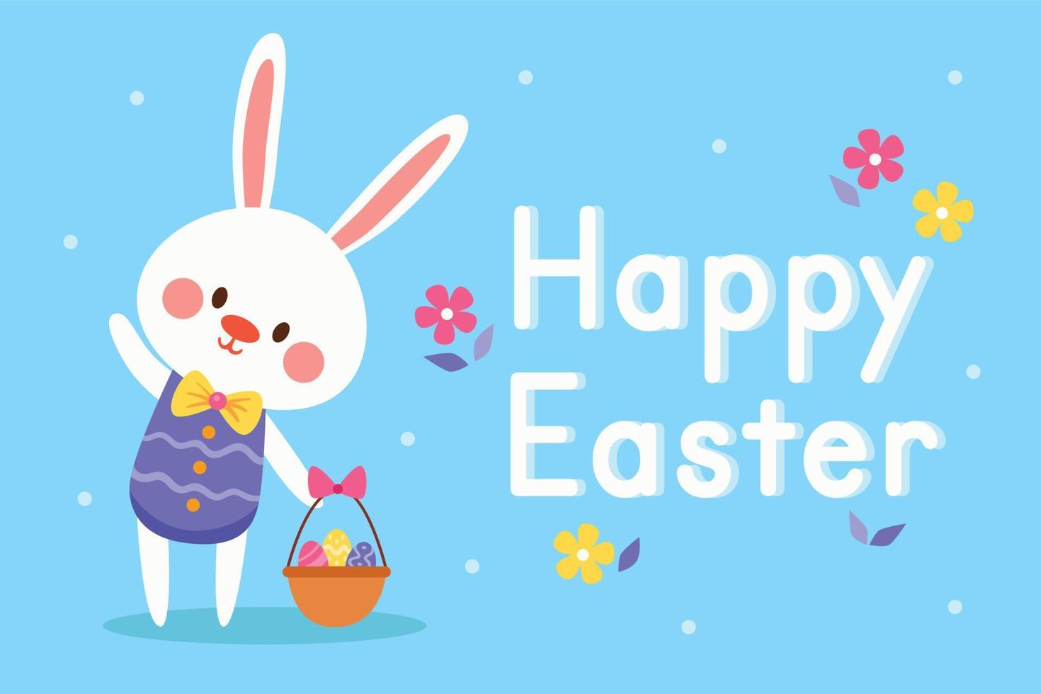 Cute happy Easter card illustration vector