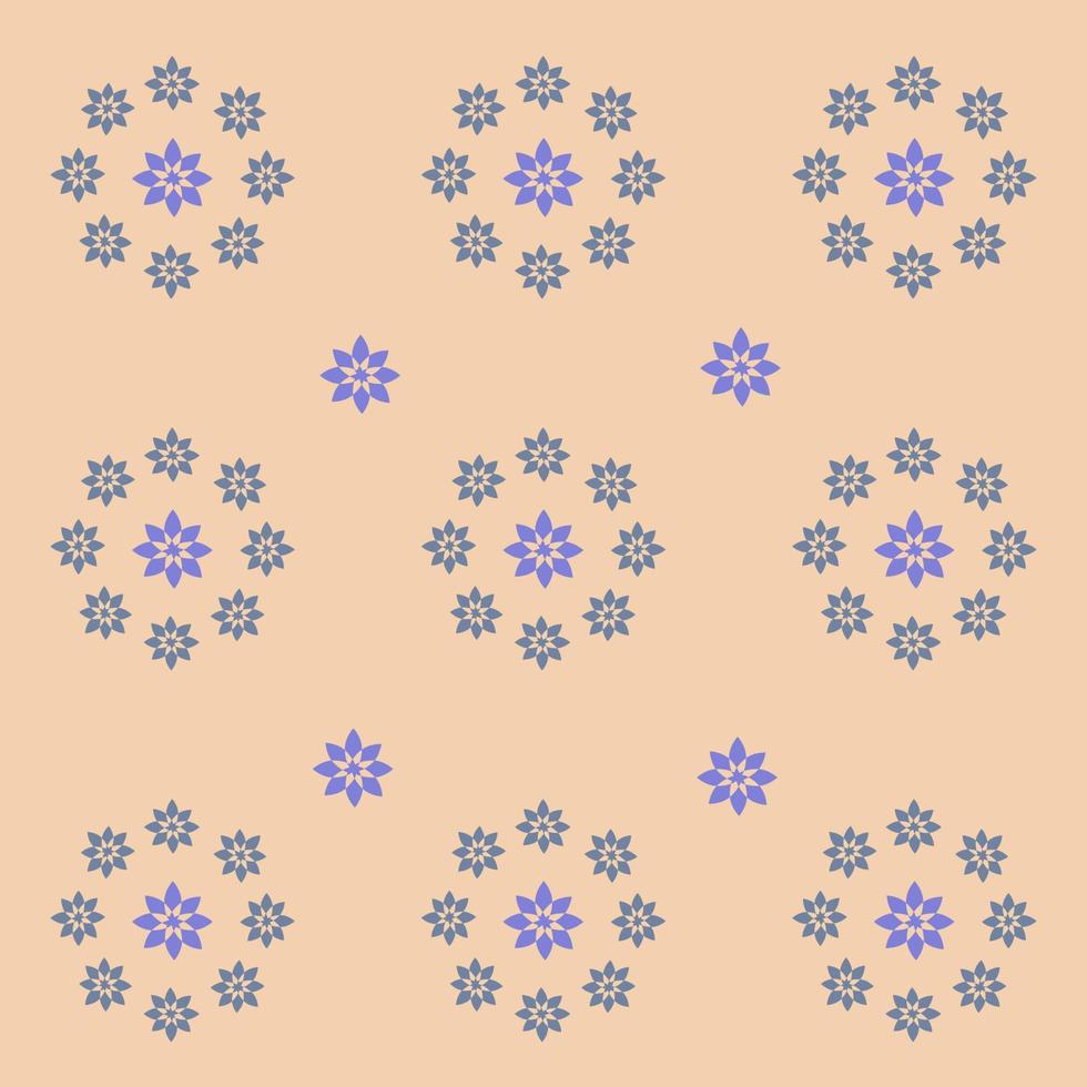 Pattern of blue flowers on a pale pink background vector