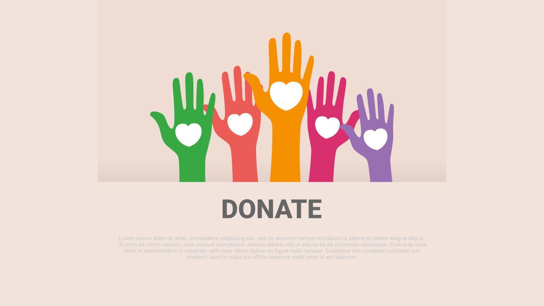 Voluntary and donation flat vector illustration.