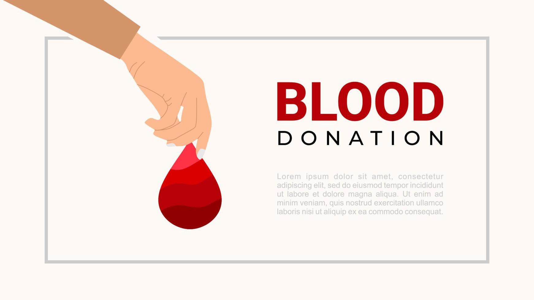 Blood donation background. Hand hold tear of blood. vector