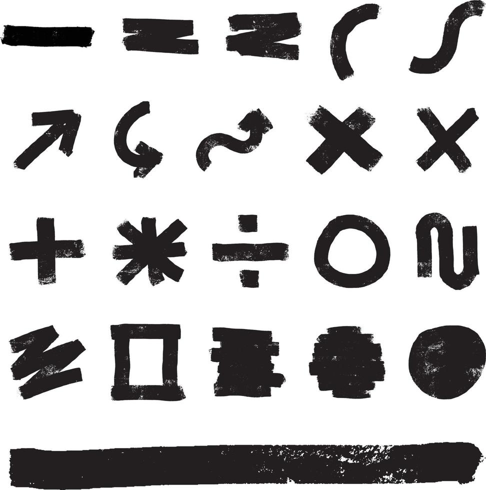 Grunge Hand Draw Organic Brush vector