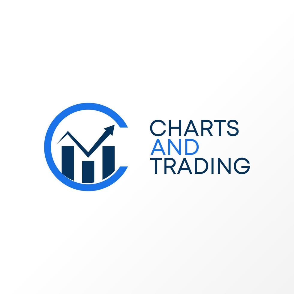 Letter C font with Chart or trading image graphic icon logo design abstract concept vector stock. Can be used as a symbol related to business or initial