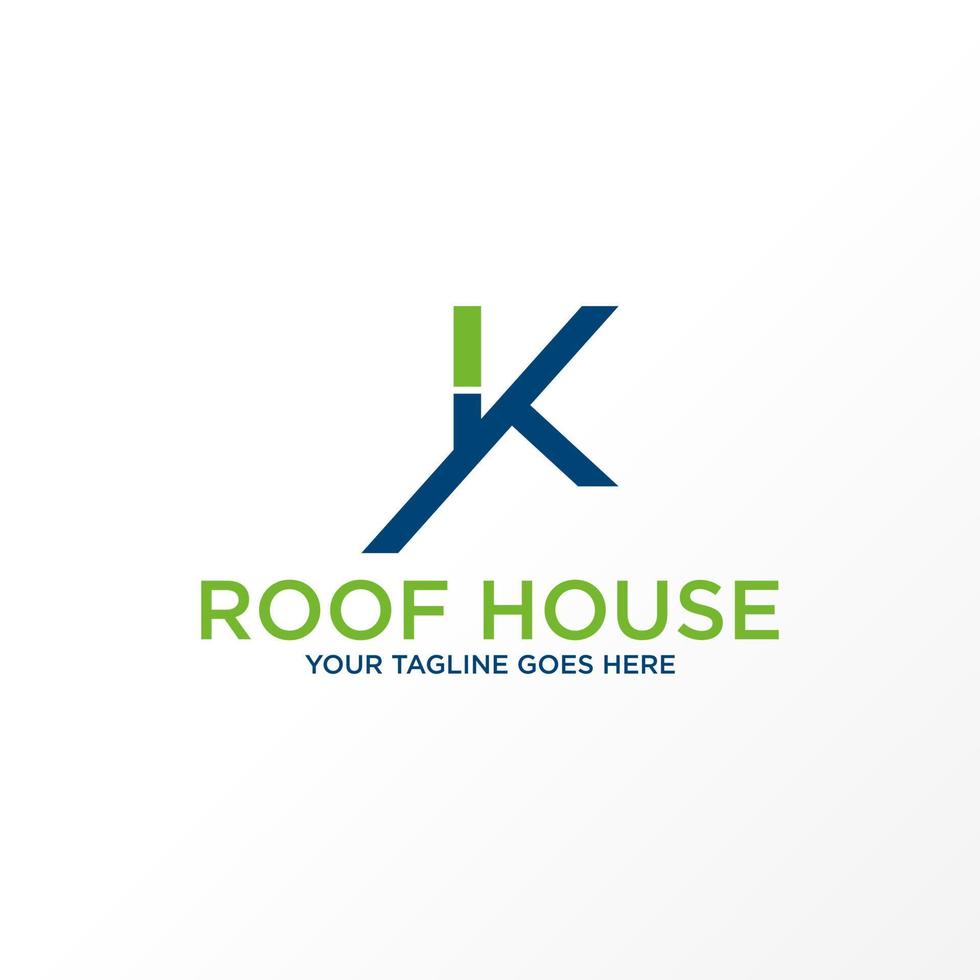 Letter or word K san serif font and roof house image graphic icon logo design abstract concept vector stock. Can be used as a symbol related to property or initial