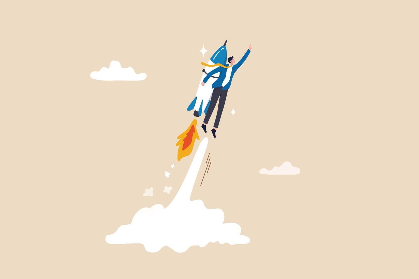 Business takeoff, start new job or boost growing speed to success