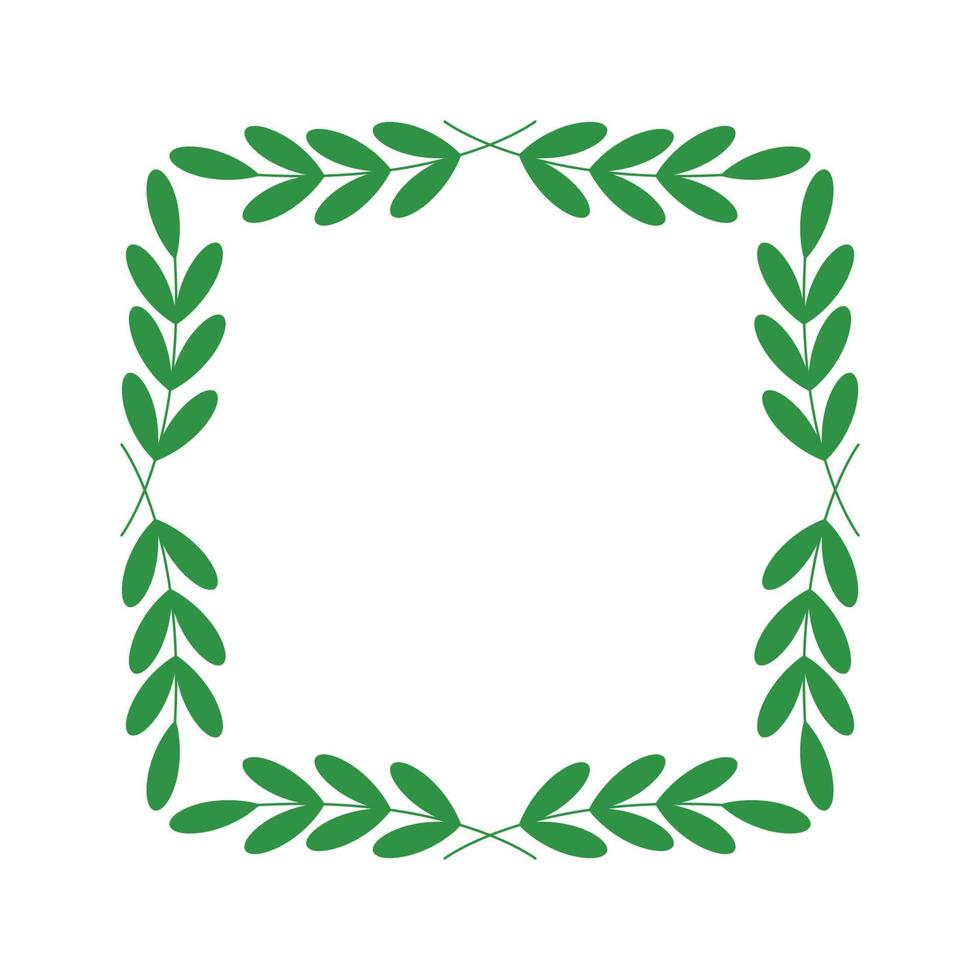 square green leaves frame vector illustration