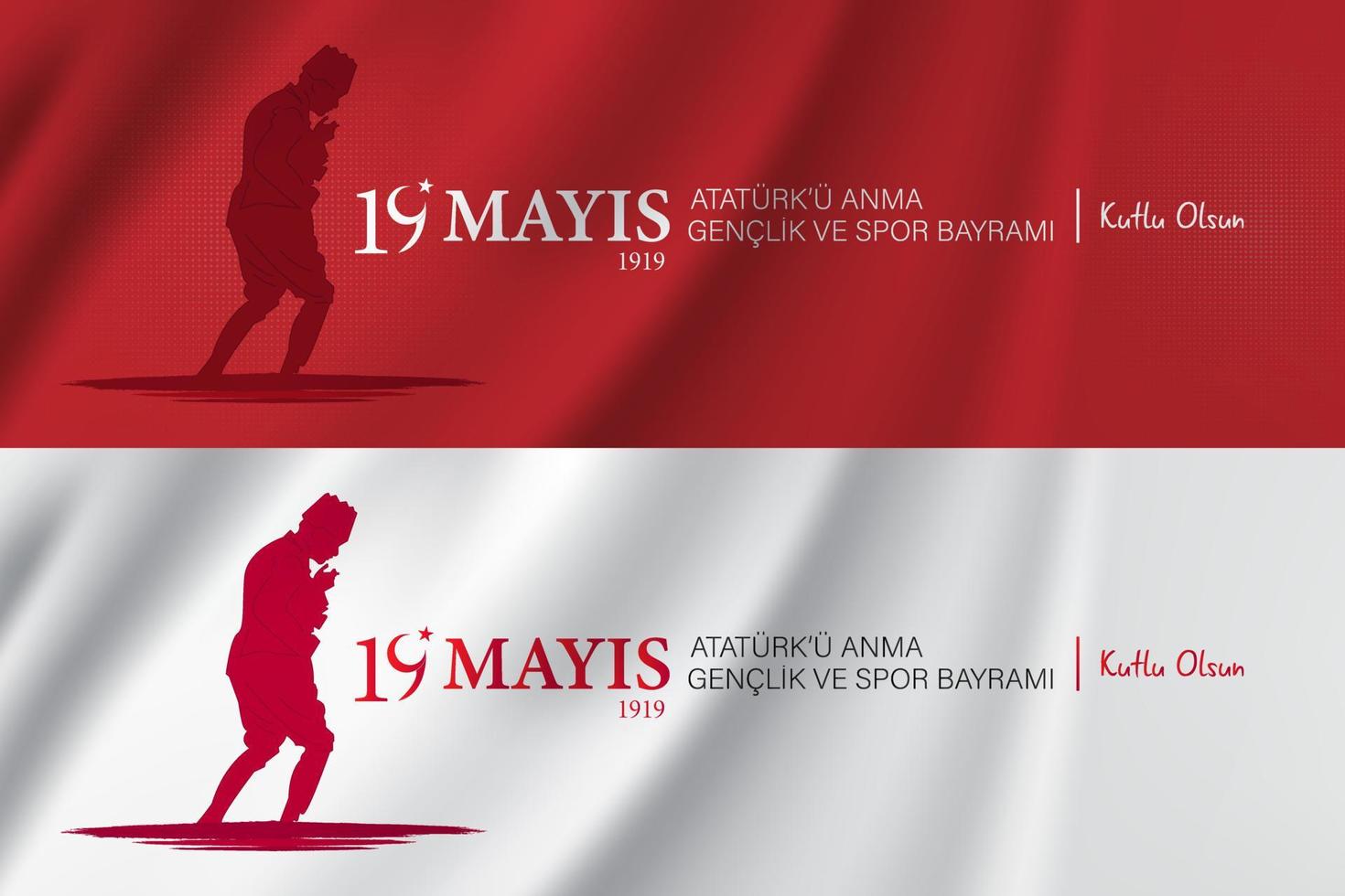19 may commemoration of Ataturk, youth and sports holiday design vector. vector