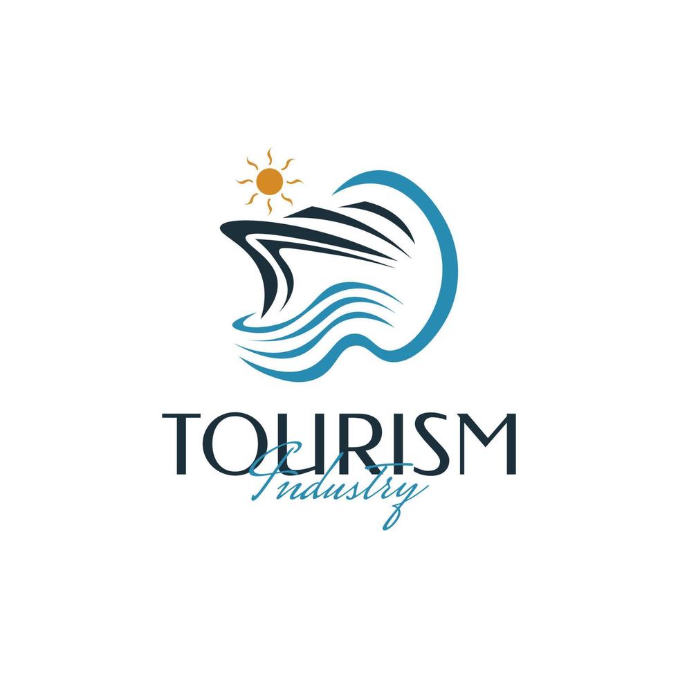 Elegant Yacht or Cruise Logo Design for Travel and Tourism Industry Company Logo. Ship Logo vector