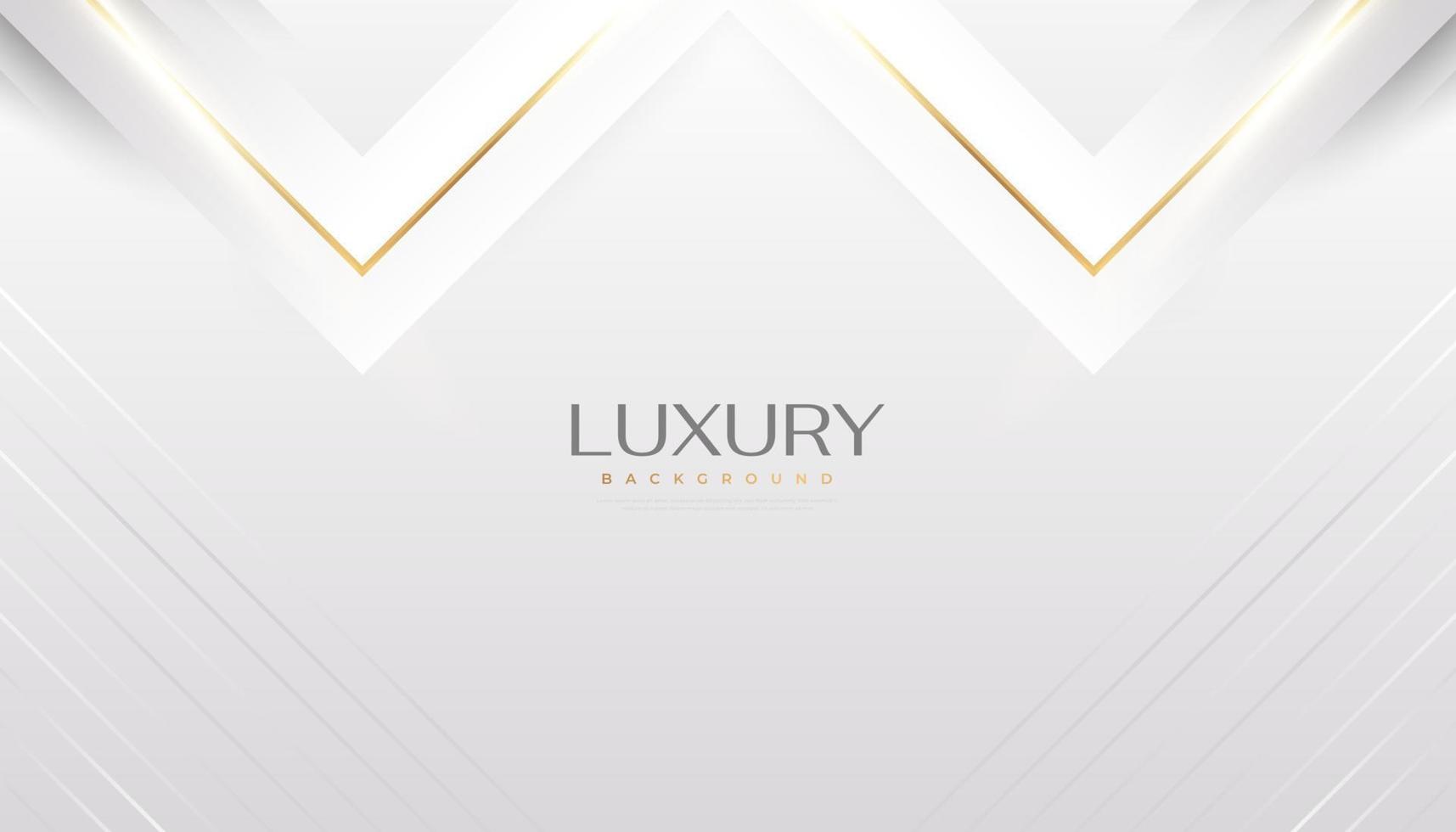 Luxury White and Gold Background with Golden Lines and Paper Cut Style. Premium Gray and Gold Background for Award, Nomination, Ceremony, Formal Invitation or Certificate Design vector
