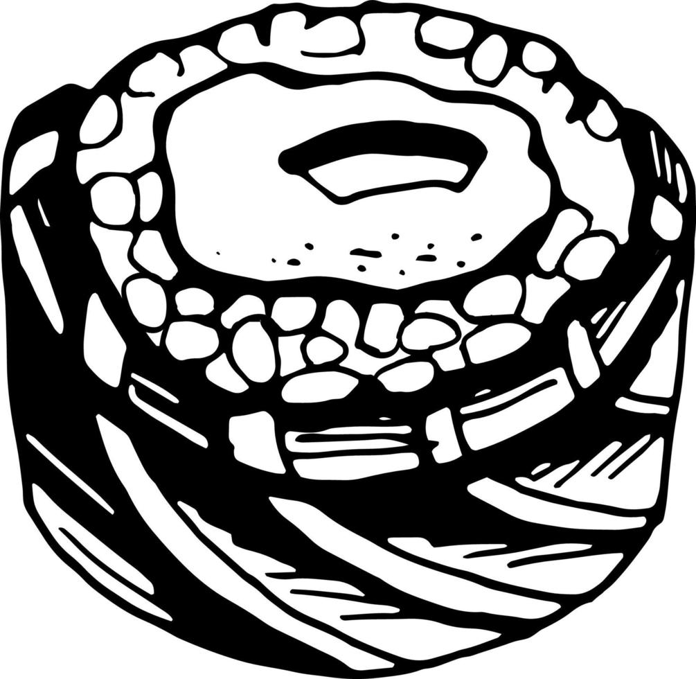 Sushi roll. Vector clipart