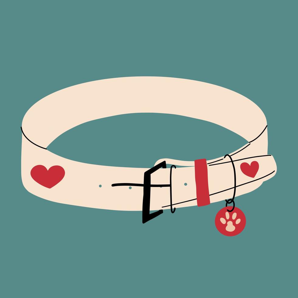 collar de perro. diseño de accesorios para mascotas. ilustración vectorial dibujada a mano vector