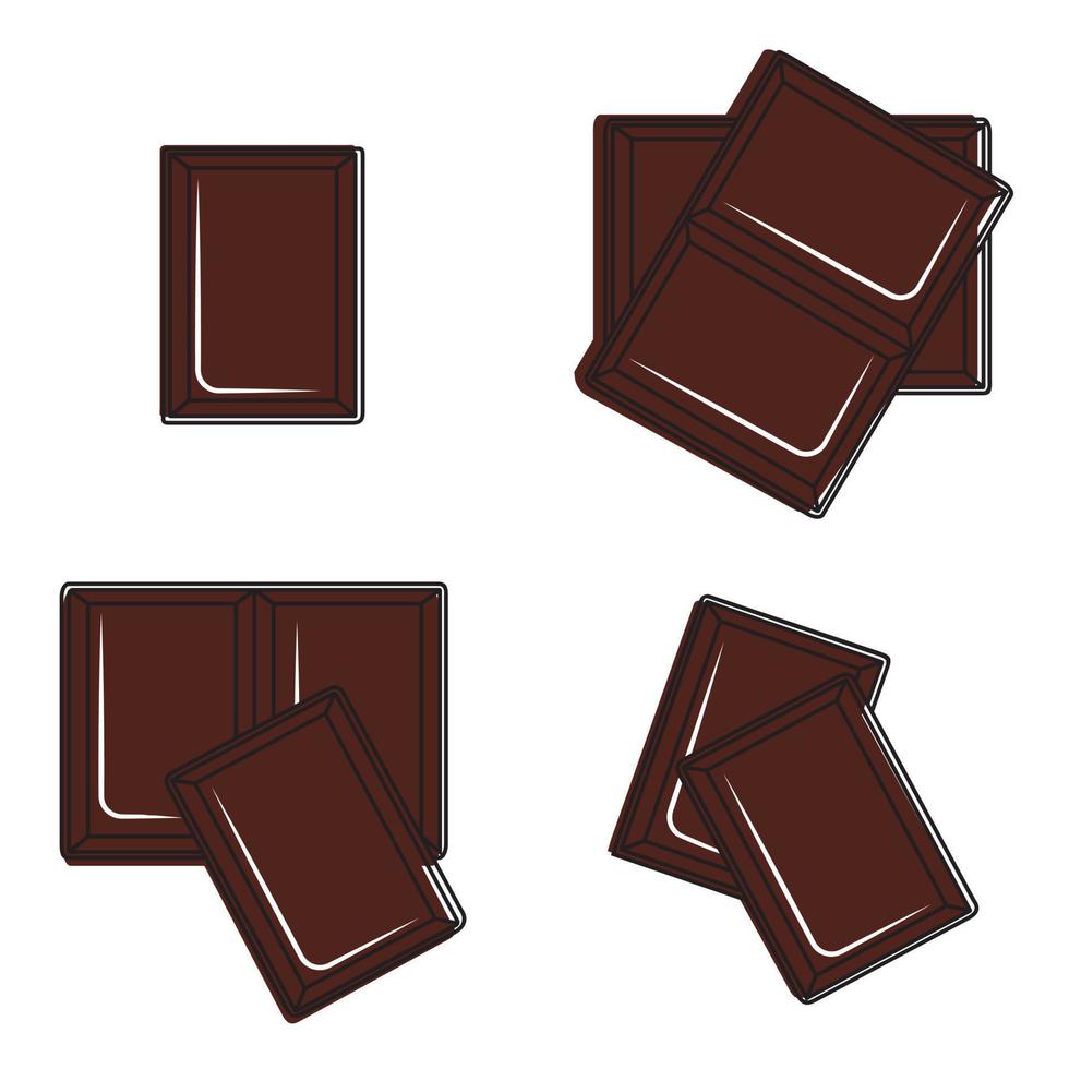 a bitten chocolate bar, color vector isolated cartoon-style illustration