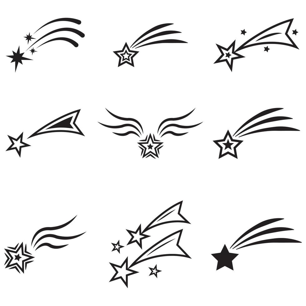 Stars and comets, isolated vector illustration in doodle style