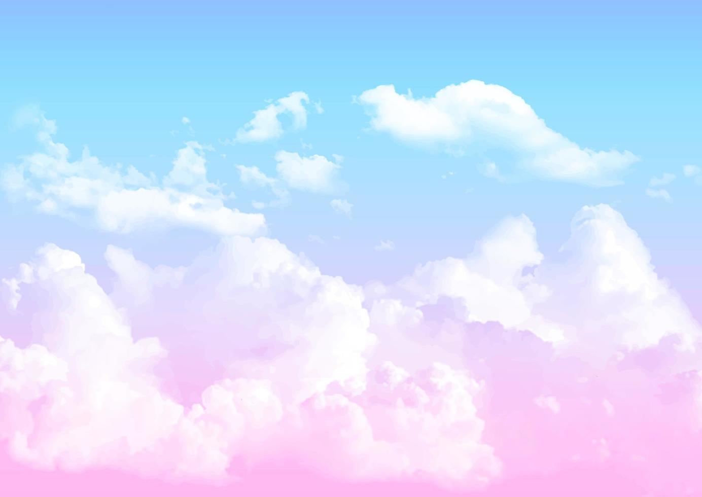 Abstract sky background with sugar cotton clouds vector