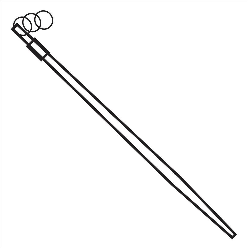 Vector, Image of camping stick, Black and white color, with transparent background vector
