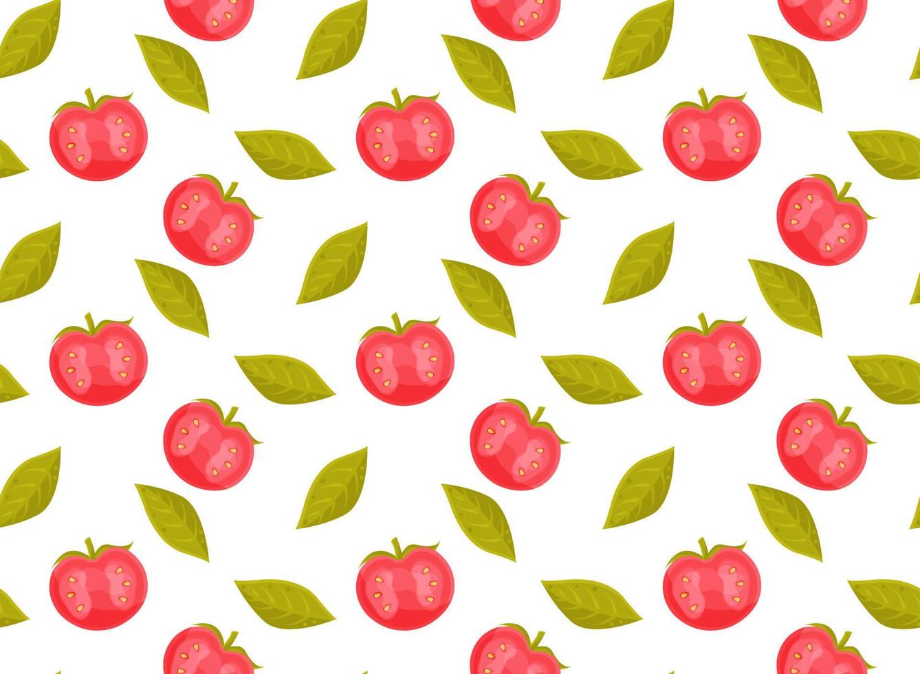 bright vector seamless pattern with tomatoes and herbs, vegetable pattern, fabric pattern