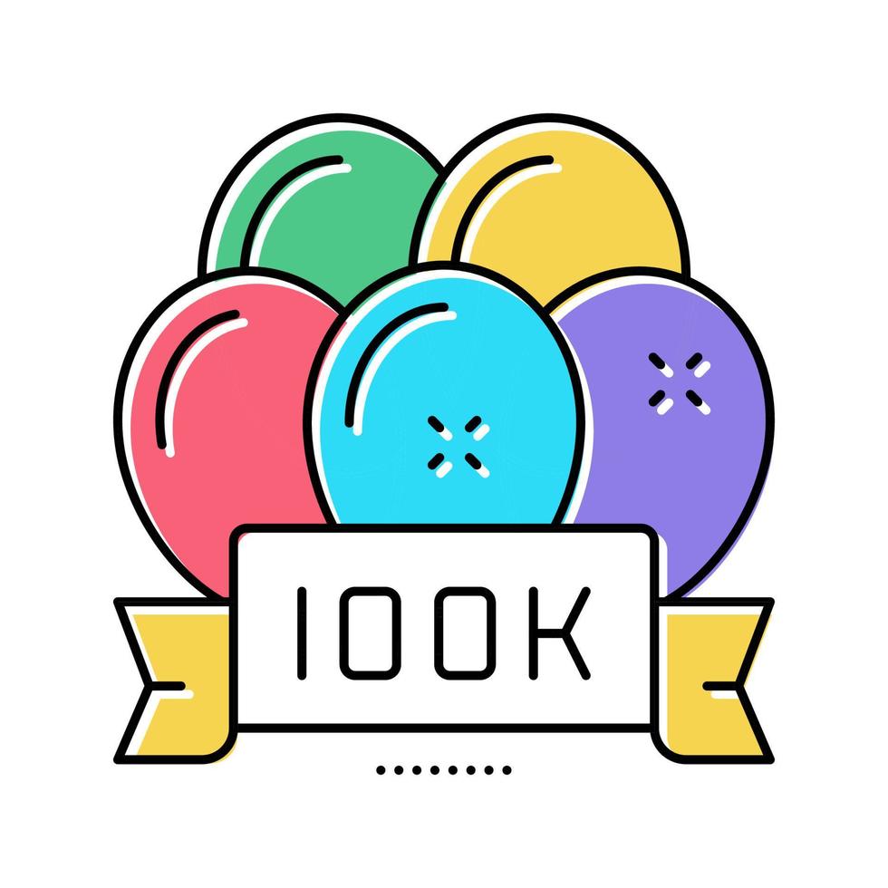 100k party celebration balloons color icon vector illustration