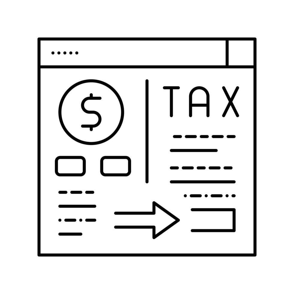 payment of taxes and fees line icon vector illustration