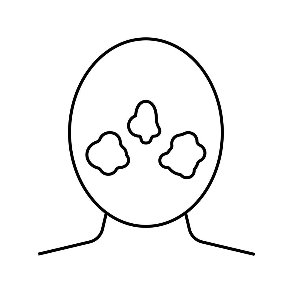 rosacea skin disease line icon vector illustration