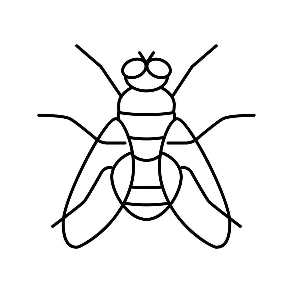 fly insect line icon vector illustration