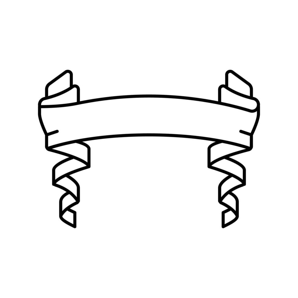 Ilustración de vector de icono de línea de diseño de banner de cinta retro