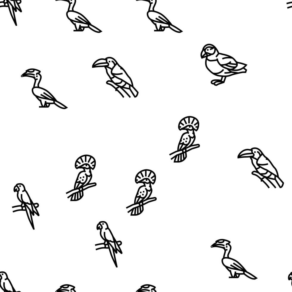 bird exotic animal nature wild vector seamless pattern