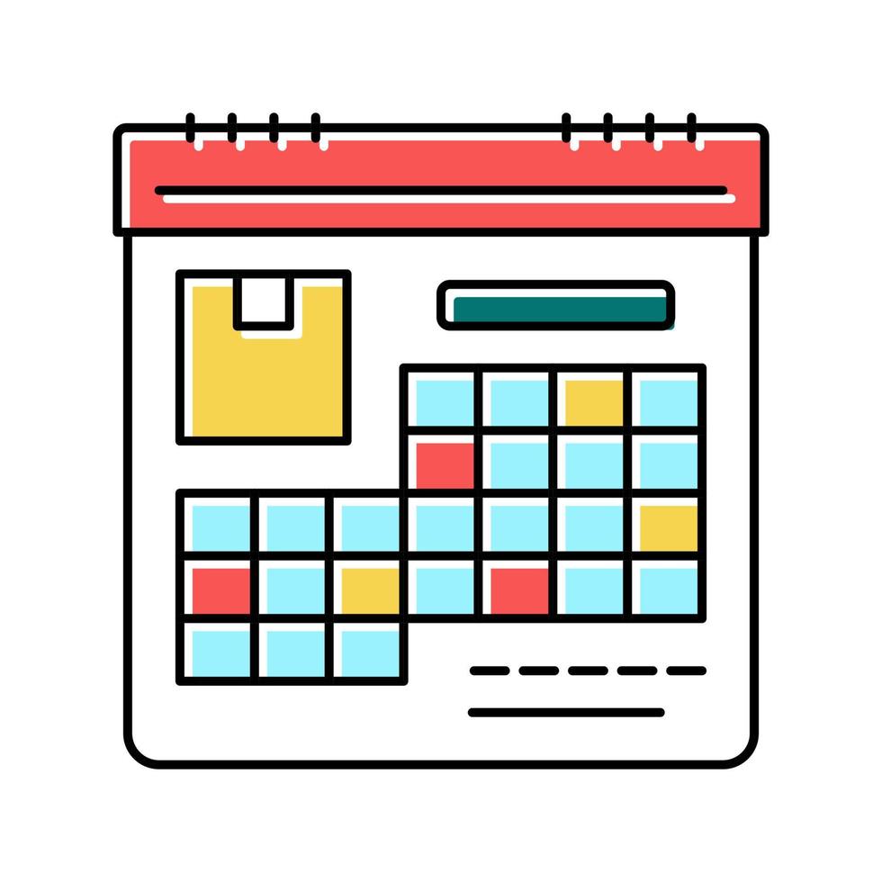 schedule delivery color icon vector illustration