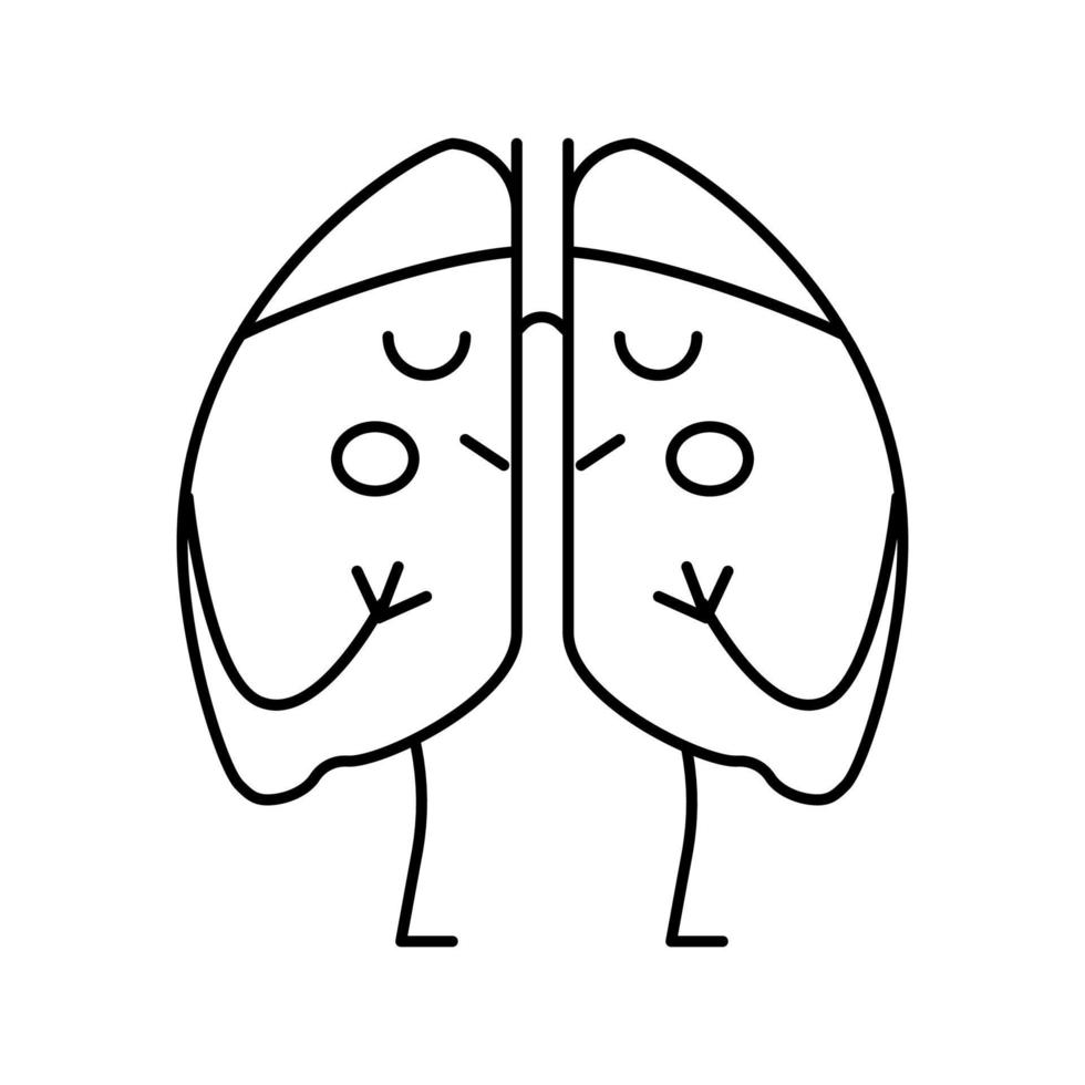 lungs kid health line icon vector illustration