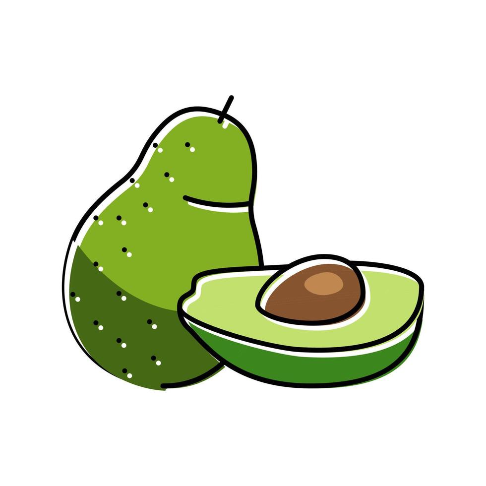 ripe delicious avocado color icon vector illustration